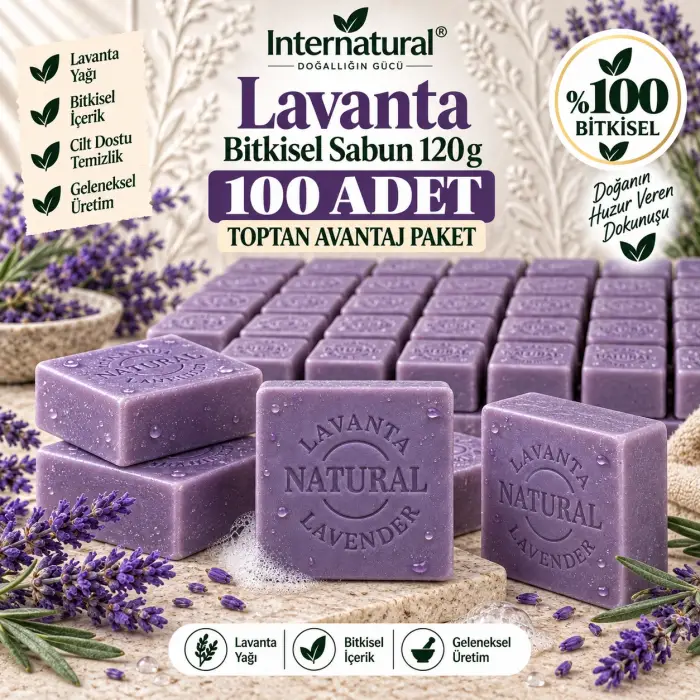 Internatural Lavanta Bitkisel Sabun 120 g - 100 Adet