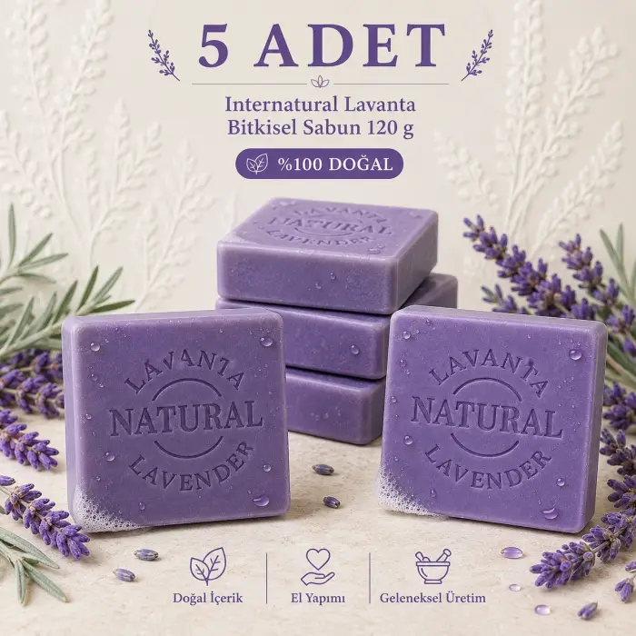 Internatural Lavanta Bitkisel Sabun 120 g - 5 Adet