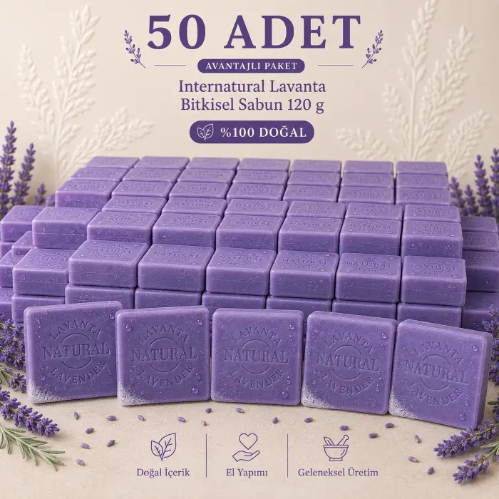 Internatural Lavanta Bitkisel Sabun 120 g - 50 Adet