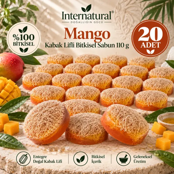 Internatural Mango Kabak Lifli Bitkisel Sabun 20li Paket (20 x 110 g)