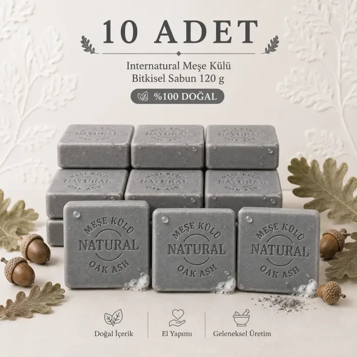 Internatural Meşe Külü Bitkisel Sabun 120 g - 10 Adet