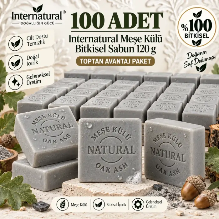 Internatural Meşe Külü Bitkisel Sabun 120 g - 100 Adet
