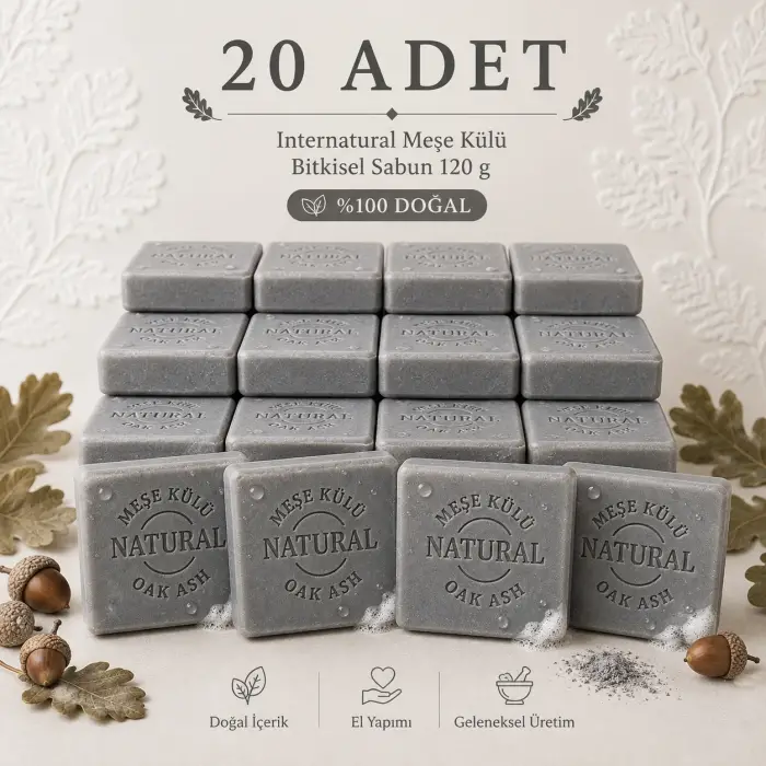 Internatural Meşe Külü Bitkisel Sabun 120 g - 20 Adet