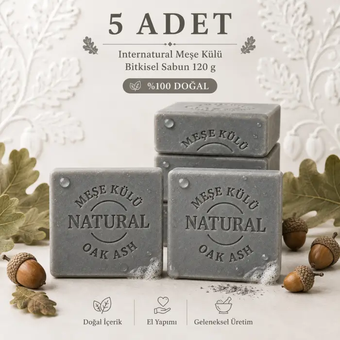 Internatural Meşe Külü Bitkisel Sabun 120 g - 5 Adet