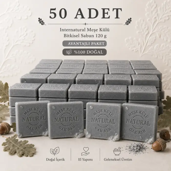 Internatural Meşe Külü Bitkisel Sabun 120 g - 50 Adet