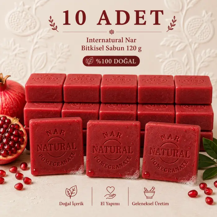 Internatural Nar Bitkisel Sabun 120 g - 10 Adet