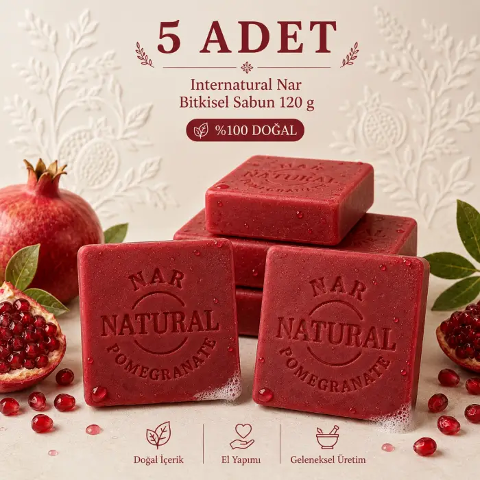 Internatural Nar Bitkisel Sabun 120 g - 5 Adet