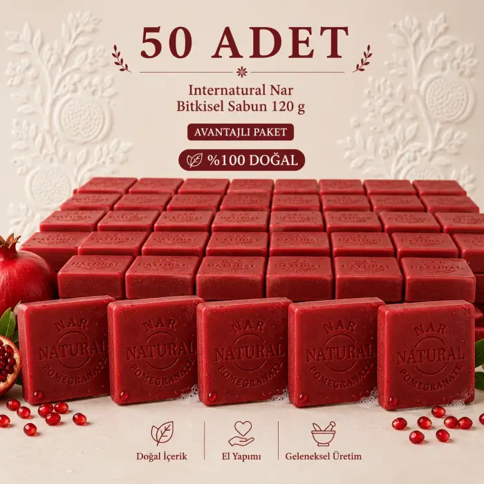 Internatural Nar Bitkisel Sabun 120 g - 50 Adet