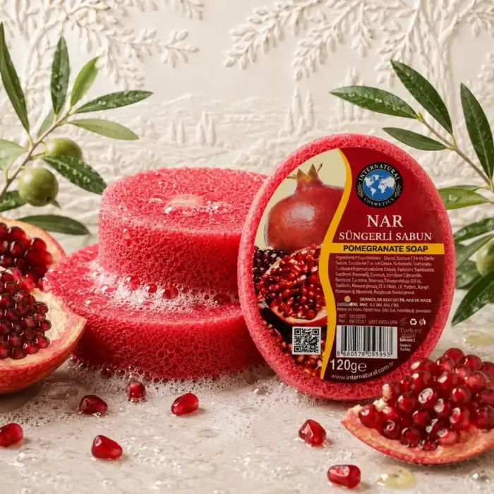 Internatural Nar Süngerli Bitkisel Banyo Sabunu 5li Paket (5 x 120 g)