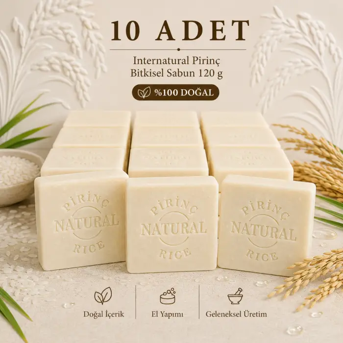 Internatural Pirinç Bitkisel Sabun 120 g - 10 Adet