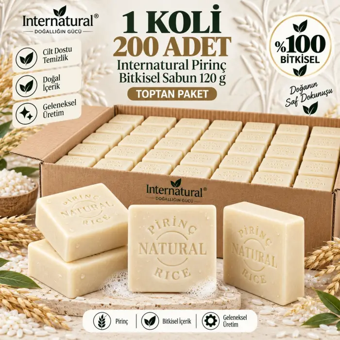 Internatural Pirinç Bitkisel Sabun 120 g - 200 Adet (1 Koli)