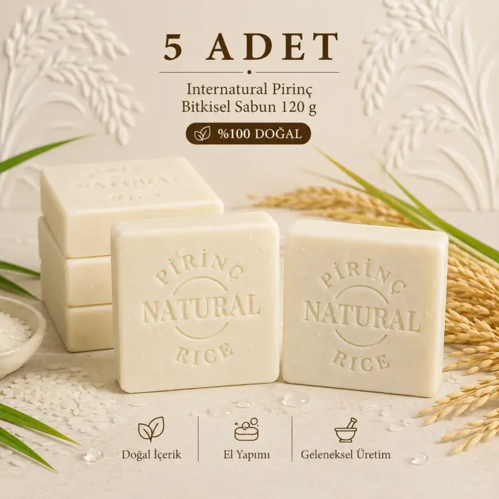 Internatural Pirinç Bitkisel Sabun 120 g - 5 Adet