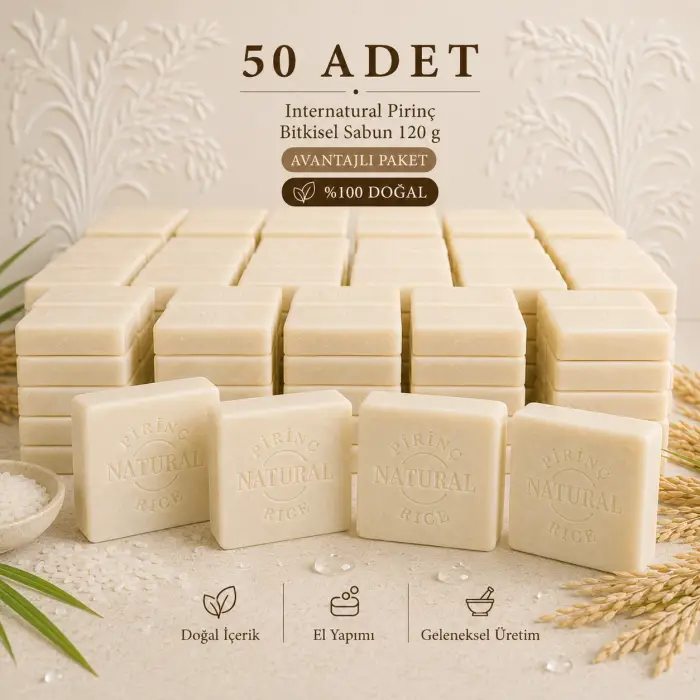 Internatural Pirinç Bitkisel Sabun 120 g - 50 Adet