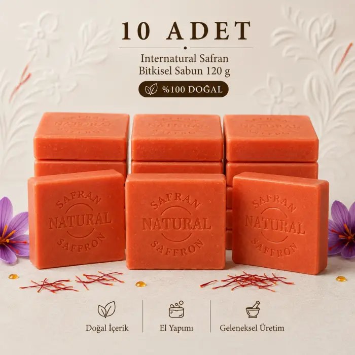 Internatural Safran Bitkisel Sabun 120 g - 10 Adet