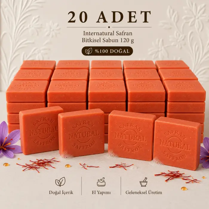 Internatural Safran Bitkisel Sabun 120 g - 20 Adet