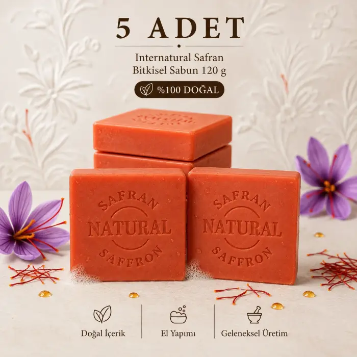 Internatural Safran Bitkisel Sabun 120 g - 5 Adet