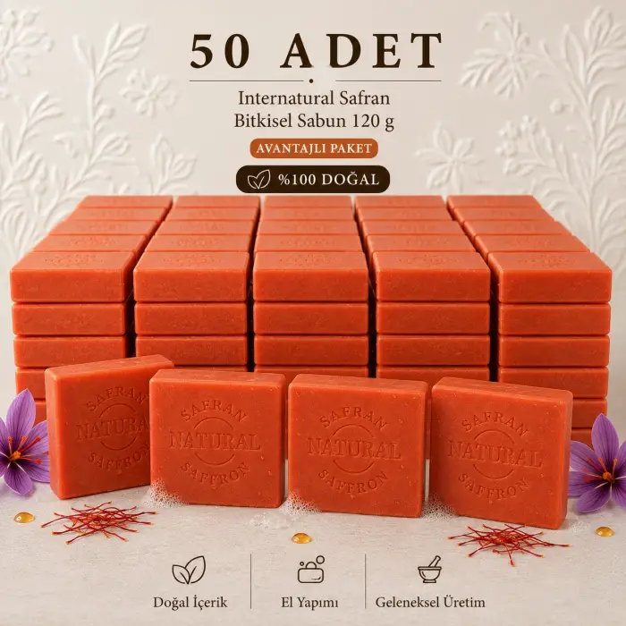 Internatural Safran Bitkisel Sabun 120 g - 50 Adet