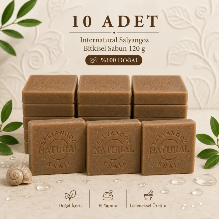Internatural Salyangoz Bitkisel Sabun 120 g - 10 Adet