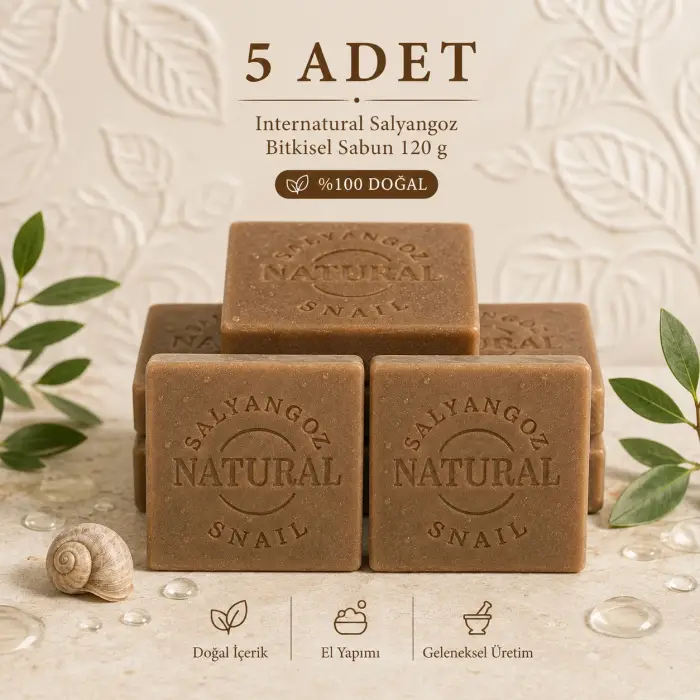 Internatural Salyangoz Bitkisel Sabun 120 g - 5 Adet