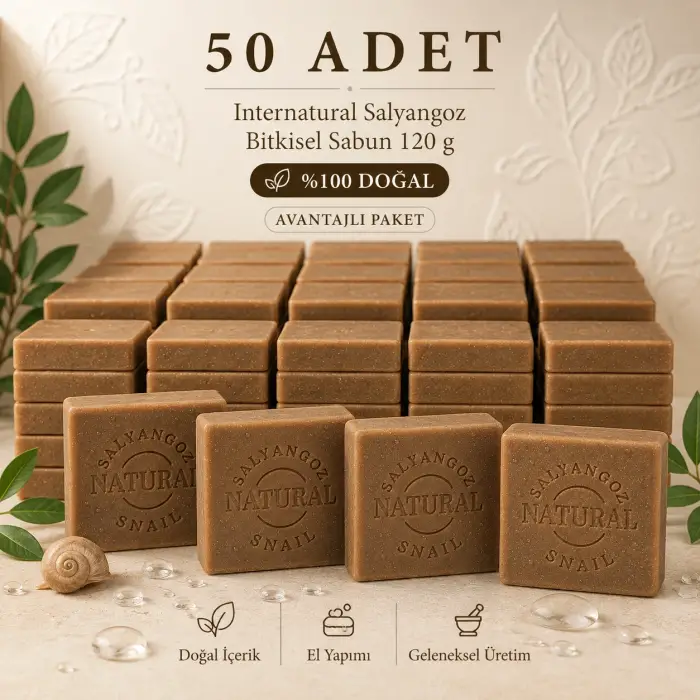 Internatural Salyangoz Bitkisel Sabun 120 g - 50 Adet