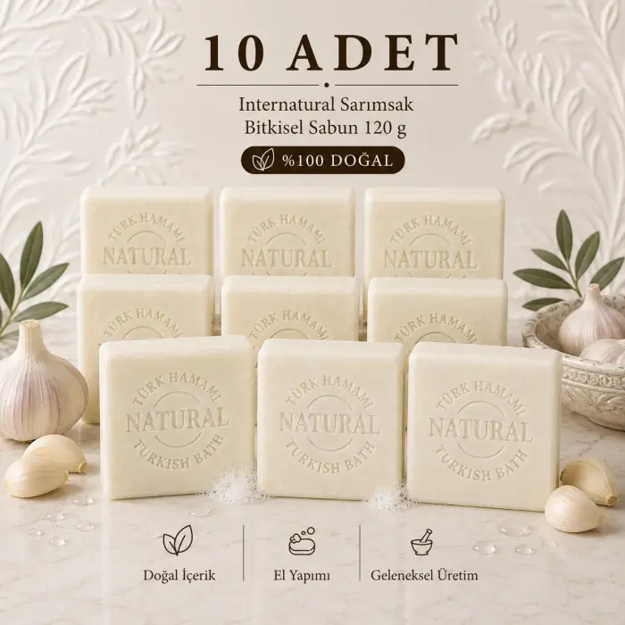 Internatural Sarımsak Bitkisel Sabun 120 g - 10 Adet