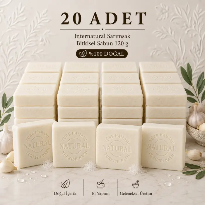 Internatural Sarımsak Bitkisel Sabun 120 g - 20 Adet
