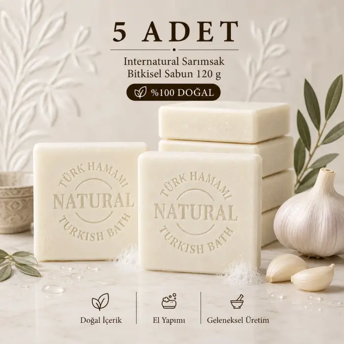 Internatural Sarımsak Bitkisel Sabun 120 g - 5 Adet