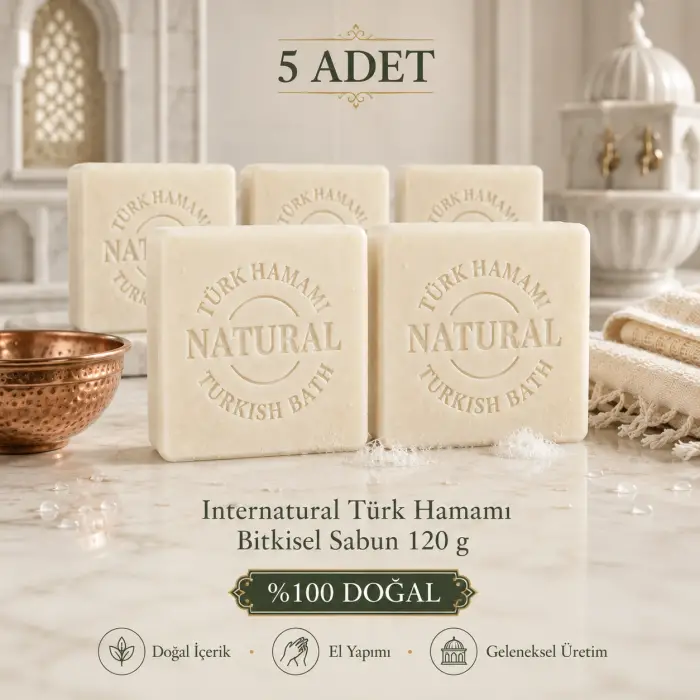 Internatural Türk Hamamı Bitkisel Sabun 120 g - 5 Adet