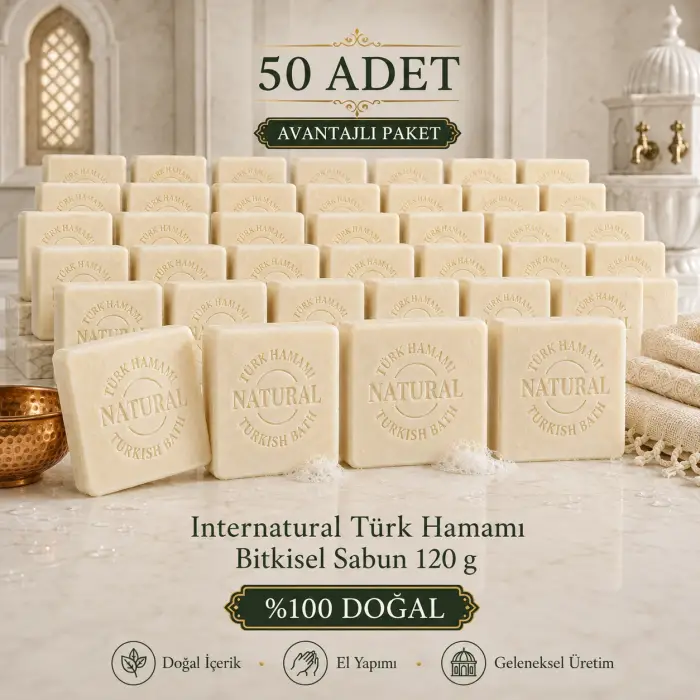 Internatural Türk Hamamı Bitkisel Sabun 120 g - 50 Adet