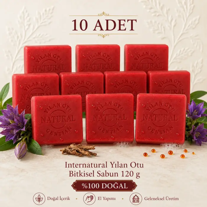 Internatural Yılan Otu Bitkisel Sabun 120 g - 10 Adet