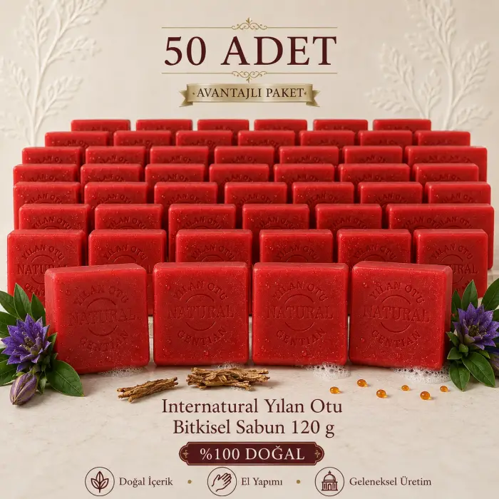 Internatural Yılan Otu Bitkisel Sabun 120 g - 50 Adet