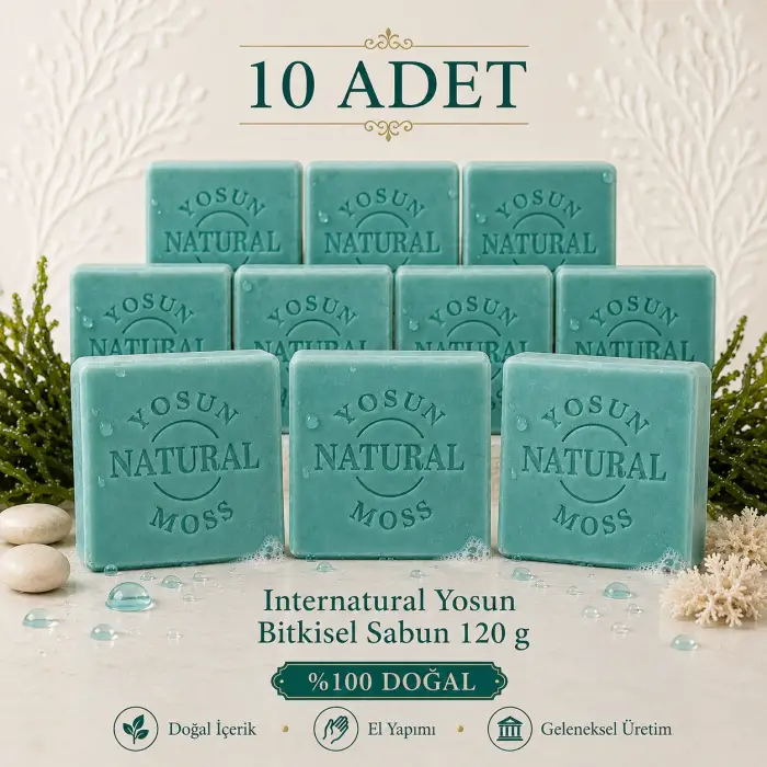 Internatural Yosun Bitkisel Sabun 120 g - 10 Adet