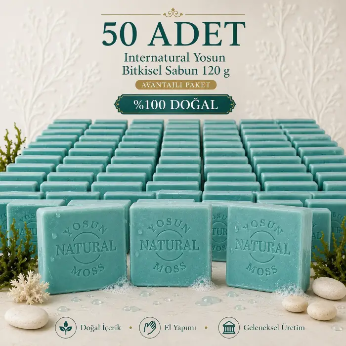 Internatural Yosun Bitkisel Sabun 120 g - 50 Adet