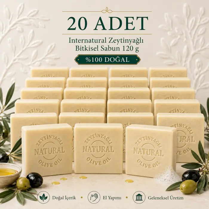 Internatural Zeytinyağlı Bitkisel Sabun 120 g - 20 Adet