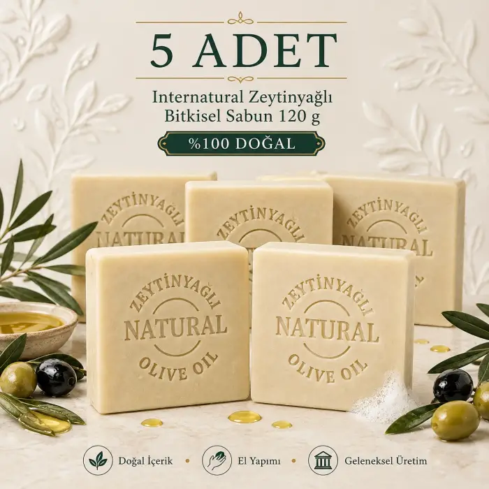 Internatural Zeytinyağlı Bitkisel Sabun 120 g - 5 Adet
