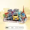 3D Puzzle Ahşap Minyatür Maket Kiti DIY Kendin Yap Citroen Işıklı 222 Parça