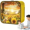 3D Puzzle Ahşap Minyatür Maket Kiti DIY Kendin Yap Gece Lambası Ayçiçeği 12 Parça