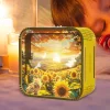 3D Puzzle Ahşap Minyatür Maket Kiti DIY Kendin Yap Gece Lambası Ayçiçeği 12 Parça