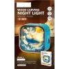 3D Puzzle Ahşap Minyatür Maket Kiti DIY Kendin Yap Gece Lambası Yunus 12 Parça