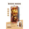 3D Puzzle Ahşap Minyatür Maket Kiti DIY Kendin Yap Kütüphane Işıklı 371 Parça