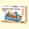 3D Puzzle Ahşap Minyatür Maket Kiti DIY Kendin Yap Titanic Işıklı 196 Parça