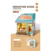 3D Puzzle Ahşap Minyatür Maket Kiti DIY Kendin Yap Kahve Dükkanı Işıklı 112 Parça