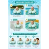 Kendinden Pompalı Bebek Yüzme Simidi - Pompa Gerektirmeyen Yeni Nesil 0-12 Ay Bebek Simidi, Çift Emniyet Tokalı Güvenli Tasarım (Dinozor Yeşil)