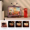 3D Puzzle Ahşap Minyatür Maket Kiti DIY Kendin Yap London Streets 97 Parça Işıklı
