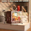 3D Puzzle Ahşap Minyatür Maket Kiti DIY Kendin Yap London Streets 97 Parça Işıklı