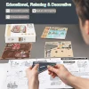 3D Puzzle Ahşap Minyatür Maket Kiti DIY Kendin Yap London Streets 97 Parça Işıklı