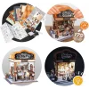 3D Puzzle Ahşap Minyatür Maket Kiti DIY Kendin Yap Fırın 179 Parça Işıklı