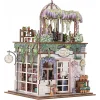 3D Puzzle Ahşap Minyatür Maket Kiti DIY Kendin Yap Çiçek Dükkanı Işıklı 243 Parça
