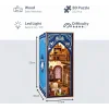3D Puzzle Ahşap Minyatür Maket Kiti DIY Kendin Yap Retro Kitap Evi Işıklı 223 Parça
