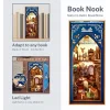 3D Puzzle Ahşap Minyatür Maket Kiti DIY Kendin Yap Retro Kitap Evi Işıklı 223 Parça